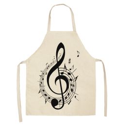 New Abstract Digital Printing Linen Sleeveless Apron