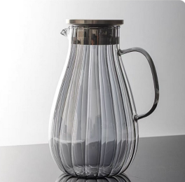 Striped Water Droplets Borosilicate Glass Teapot