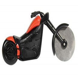 1pc Motorcycle Pizza Cutter; Stainless Steel Wheel Blade; Kitchen Gadget Present With Stand - Plastic