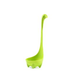 1pc Creative Dinosaur Soup Spoon; Food Grade PP Long Handle Vertical Spoon; Cooking Kitchen Cooking Mixing Spoon; Kitchen Supplies - Green