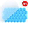 1pc Ice Tray Mold Honeycomb Silicone Ice Tray Hexagonal Ice Tray 37 Honeycomb Ice Trays - Blue