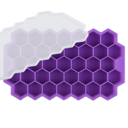 1pc Ice Tray Mold Honeycomb Silicone Ice Tray Hexagonal Ice Tray 37 Honeycomb Ice Trays - Purple