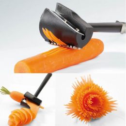 Manual Spiral Slicer; Vegetable Cutter; Plastic Peeler - Black