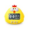 Kitchen Timer; Cute Cartoon Pig Electronic Countdown Timer; LCD Digital Cooking Timer Cooking Baking Assistant Reminder Tool - Yellow