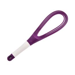 1pc Storeable And Foldable Household Multifunctional Manual Rotary Egg Beater - Purple