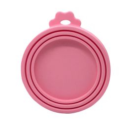 1pc 3 In 1 Reusable Food Storage Keep Fresh Tin Cover Cans Cap Pet Can Box Cover Silicone Can Lid Hot Kitchen Supply Mould Proof Hot - Pink