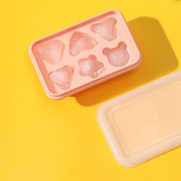 1pc Silicone Ice Cube Tray; 3 Cavities Silicone Popsicle Mold; Ice Maker Mold; Pink/Blue/Green - Light Pink One