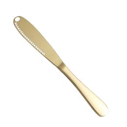 1pc; Stainless Steel Butter Knife; Cheese Cheese Knife; Butter Knife; Bread Jam Knife; For Baking Cream - Golden