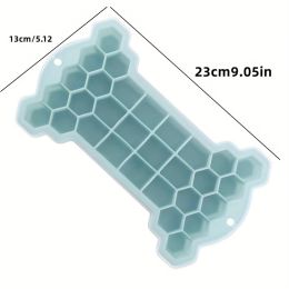 1pc Silicone Ice Tray With Lid; Large Capacity Ice Box; Bone Shaped Silicone Ice Tray; Homemade Ice Cube Mold; Kitchen Tools - Light Green