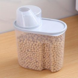 1pc 1.9L Kitchen Cereals Jar; Kitchen Storage Box; Airtight Food Storage Containers; Kitchen Supplies - Gray