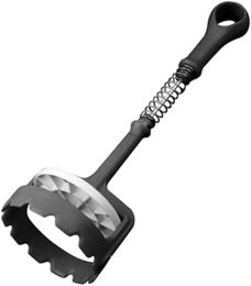 Potato Smasher, Pump-Action Potato Masher, Manual Press Potato Mashing Kitchen Gadget Tool - Black