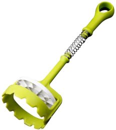 Potato Smasher, Pump-Action Potato Masher, Manual Press Potato Mashing Kitchen Gadget Tool - Green