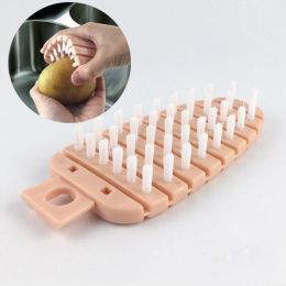 Bendable Carrot Shape Cleaning Brush Fruit and Vegetable Cleaning Brush Reusable and Durable Kitchen Cleaner Tool - pink