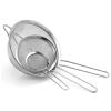 Set of 3 Stainless Steel Fine Mesh Strainers Multi-Purpose Food Strainer and Colander Sieve for Baking and Cooking Preparation - 3-PC