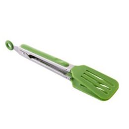 Spatula Tong Kitchen Tongs Stainless Steel Cooking Silicone Buffet Serving Tongs Heat Resistant with Locking Handle Joint - green