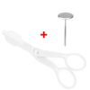 2pcs Piping Flower Scissors/Nail Kitchen Baking Pastry Tool Rose Decor Lifter Fondant Cake Decorating Tray Cream Transfer Set - White Set