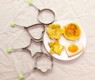 5 Pcs Stainless Steel Fried Egg Mold Creative Cake Mold Baking Kitchen Gadgets - silver