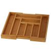 Expandable Kitchen Utensils Drawer Organizer  For Bamboo Flatware Organizer - Natural A