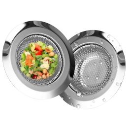 2Pcs 4.53in Kitchen Sink Strainer Stainless Steel Mesh Drain Basket Stopper 0.74 Wide Rim Food Catcher Sink Waste Plug - Grey