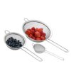 Set of 3 Stainless Steel Fine Mesh Strainers Multi-Purpose Food Strainer and Colander Sieve for Baking and Cooking Preparation - 3-PC