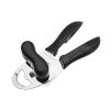 Manual Can Opener Multi-Function 4-in-1 Stainless Steel Handy Can Bottle Opener Ergonomic Anti Slip Grip Handle Kitchen Tools - black