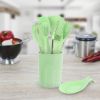 Cooking Baking 10 PCS Spatula Set High Heat Resistant Kitchen Utensil Set  - Green - Kitchen Tools 12 Pcs