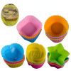 5pcs/Set Silicone Cake Mold Round Shaped Muffin Cupcake Baking Molds Kitchen Cooking Bakeware Maker DIY Cake Decorating Tools - SQUARE