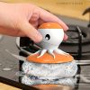 1pc; Cartoon Octopus Pot Brush With Holder; Iron Sponges Scrubbers; Cleaning Ball; For Pot; Pan; Dish; Kitchen Sink Cleaning; Kitchen Gadgets - Blue