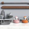 1pc; Cartoon Octopus Pot Brush With Holder; Iron Sponges Scrubbers; Cleaning Ball; For Pot; Pan; Dish; Kitchen Sink Cleaning; Kitchen Gadgets - Gray