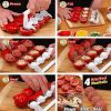 DIY Meatball Maker Mold Fishball Squeezer Homemade Meat Baller Press Molder for Kitchen Tool - red+white