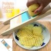 1pc Stainless Steel Vegetable And Fruit Slicing Tools Potato Lattice Salad Tools Creative Kitchen Utensils - Blue