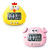 Kitchen Timer; Cute Cartoon Pig Electronic Countdown Timer; LCD Digital Cooking Timer Cooking Baking Assistant Reminder Tool - Yellow