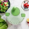 Vegetable Fruit Dehydrator Salad Useful Multifunctional Household Quickly Dryer Basket Shake Plastic Kitchen Tool Spinner - GREEN-B