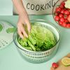 Vegetable Fruit Dehydrator Salad Useful Multifunctional Household Quickly Dryer Basket Shake Plastic Kitchen Tool Spinner - GREEN-B