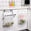 Garbage Bag Holder Hanging Trash for Trash Bag Rack Kitchen Cupboard Mounts Over Cabinet Doors Cupboards Garbage Rack Organizer - black