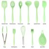 Cooking Baking 10 PCS Spatula Set High Heat Resistant Kitchen Utensil Set  - Green - Kitchen Tools 12 Pcs