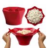 Silicone Popcorn Maker Microwave Popcorn Popper Container Kitchen Gadget Tool - Red