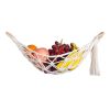 Fruit Hammock; Gray Fruit Basket; 100% Cotton; Screws & S Hooks; Banana Holder; Hanging Fruit Basket for Potato Storage - Type 1