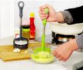 Potato Smasher, Pump-Action Potato Masher, Manual Press Potato Mashing Kitchen Gadget Tool - Black