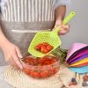 1pc Kitchen Gadget Colander Spatula Leaking Net Strainer Soup Spoon Line Leak Thick Nylon Large Spoon Silicone Leak Ice Shovel 13.5in*4.92in - Red