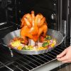 1pc Stainless Steel Round Roasting Pan; Chicken Roaster Rack Holder; 12.4inch/31.5cm; Thanksgiving Gift; Dishwasher Safe - 12.4-inch Baking Dish