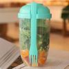 1pc Salad Cup; Household Salad Cup; Portable Salad Cup; Lunch Cup - Green