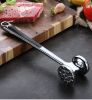 Zinc Alloy Meat Tenderizer Double Sided Non-Slip Handle Meat Mallet Kitchen Tool - Silver