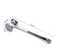 Zinc Alloy Meat Tenderizer Double Sided Non-Slip Handle Meat Mallet Kitchen Tool - Silver