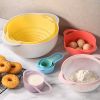 8pcs Mixing Bowl Set; Colorful Kitchen Strainer Basket; Colander Bowls; BPA Free; Plastic Nesting Bowls; Baking Tools - Color 8-piece Set