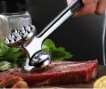 Zinc Alloy Meat Tenderizer Double Sided Non-Slip Handle Meat Mallet Kitchen Tool - Silver