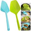 1pc Kitchen Gadget Colander Spatula Leaking Net Strainer Soup Spoon Line Leak Thick Nylon Large Spoon Silicone Leak Ice Shovel 13.5in*4.92in - Red