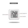 1PC White Mini Electronic Temperature and Humidity Meter Car Thermometer with Smiling Face Display Refrigerator Thermometer - White