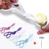 2pcs Piping Flower Scissors/Nail Kitchen Baking Pastry Tool Rose Decor Lifter Fondant Cake Decorating Tray Cream Transfer Set - White Set