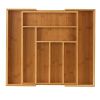 Expandable Kitchen Utensils Drawer Organizer  For Bamboo Flatware Organizer - Natural A